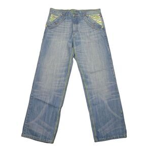 Coogi Vintage 90's Jeans Light Wash with Embordered Pockets Men's 36x34